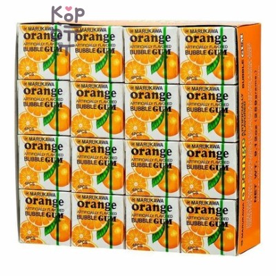 Marukawa Orange Bubble Gum - Резинка жевательная "Апельсин" 4-ре шара, 5, 4гр.*48шт. в блоке