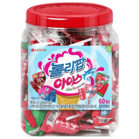 Lotte Lollipop ice candy - Детские леденцы на палочке мороженное, с фруктовыми вкусами, (60шт) 660гр., 6 банок в Коробке