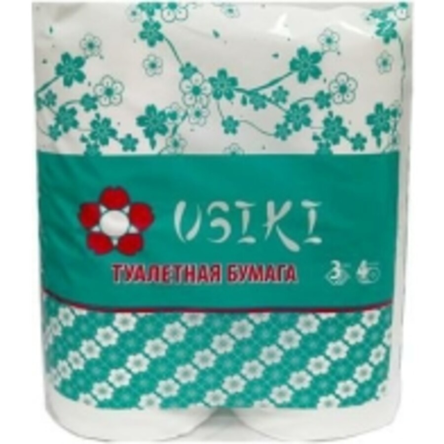 туал USIKI 3-х сл, 25 м (4 рул) — Салфетки + Туалетная бумага