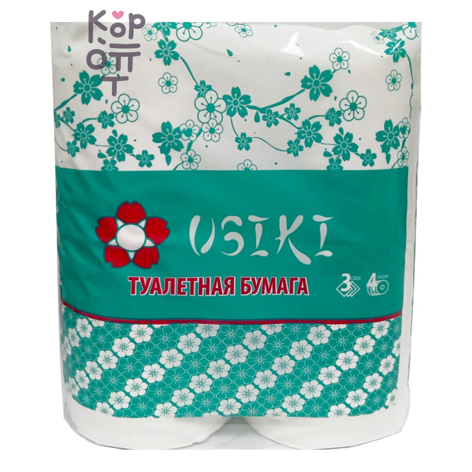 USIKI Бумага туалетная трёхслойная, 25 м, 4 рулона