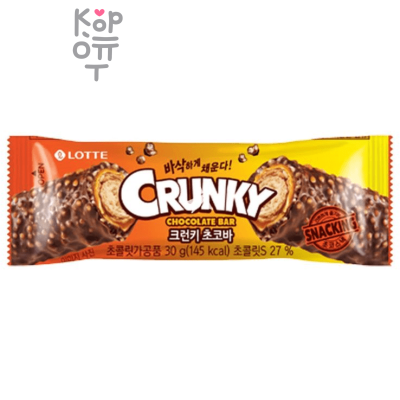 Lotte Crunky Choco Bar - Хрустящий батончик Кранки с рисовыми хлопьями, 30гр.