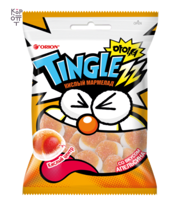 Orion — Tinglezz Orange — Кислый жевательный мармелад Orion Tinglezz со вкусом апельсина, 50 г — коробка 18 шт