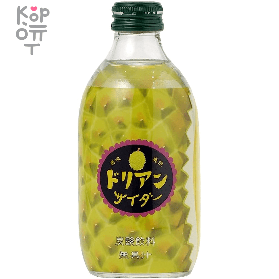 Напиток безалкогольный газированный Tomomasu Durian Cider - Фруктовый Сидр  со вкусом Дуриана, 300мл. по цене 190 руб. в интернет магазине Корейские  товары для всей семьи(КорОпт)