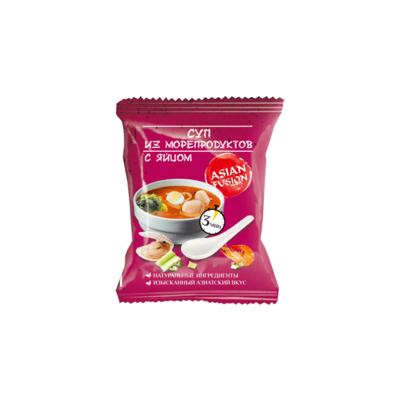ASIAN FUSION — Суп из морепродуктов с яйцом п/п 8 г 1/20