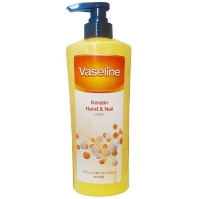 Vaseline Hand & Nail Lotion - Питательный лосьон для смягчения кожи рук и укрепления ногтей с кератином и вазелином, 500мл.