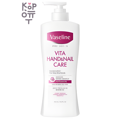Vaseline Hand & Nail Lotion - Питательный лосьон для смягчения кожи рук и укрепления ногтей с кератином и вазелином, 500мл.