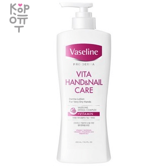 Vaseline Hand & Nail Lotion - Питательный лосьон для смягчения кожи рук и укрепления ногтей с кератином и вазелином, 500мл.