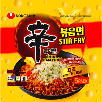 NONGSHIM Stir Fry with Cheese Лапша сублимированная жареная с сыром, мягкая упаковка, 131 г