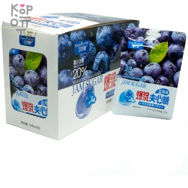 Конфеты Baijia Candy со вкусом терпкой Черники, наполненные начинкой из концентрированного фруктового сока &mdash; Корейские товары для всей семьи(КорОпт)