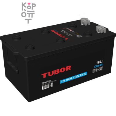 Аккумулятор TUBOR CLASSIC 6СТ-190.4 VL 190A, B type, ( R )