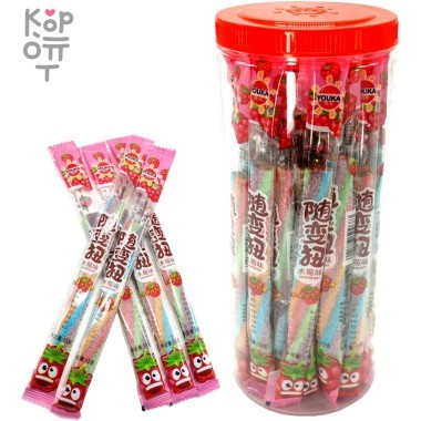 Жевательная конфета тянучка Youka со вкусом Малины — Корейские товары для всей семьи(КорОпт)