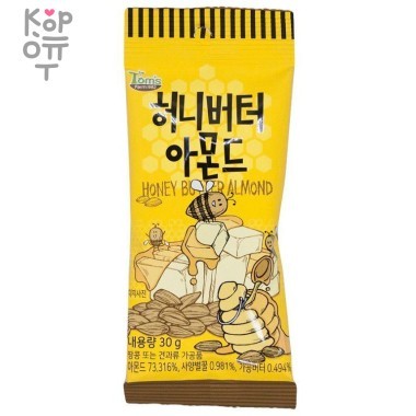 Toms Honey Butter Almond - Обжаренный миндаль с нежным медово-сливочным вкусом 30г — Корейские товары для всей семьи(КорОпт)