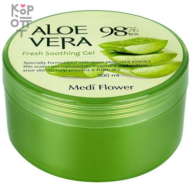 Medi Flower Aloe Vera Fresh Soothing Gel - Универсальный гель Алоэ для тела 300мл. — Корейские товары для всей семьи(КорОпт)