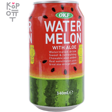 OKF Watermelon with Aloe - Фруктовый освежающий напиток Арбуз Алоэ 340мл. &mdash; Корейские товары для всей семьи(КорОпт)