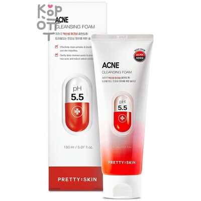 Pretty Skin Acne Clensing Foam pH 5.5 - Пенка для глубокого очищения проблемной кожи 150мл.