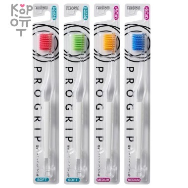 EBISU Компактная 4-х рядная зубная щётка с тонкими шестигранными спиральными щетинками и прорезиненной ручкой. — Корейские товары для всей семьи(КорОпт)