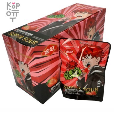 Конфеты Супер Кислые Golden Crown сэндвич со вкусом клубники &mdash; Корейские товары для всей семьи(КорОпт)