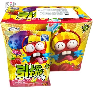 Карамель шипучка-взрывашка YunBao с взрывным вкусом спелой Клубники — Корейские товары для всей семьи(КорОпт)
