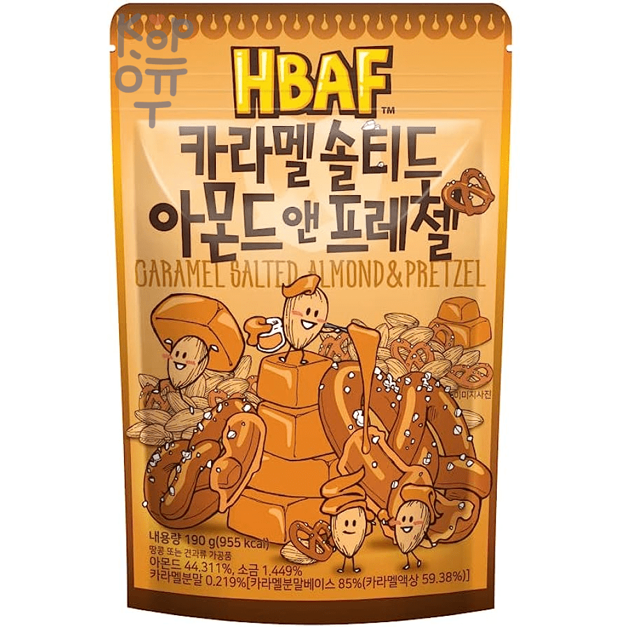 Hbaf Caramel Salted Almond & Pretzel - Миндаль с соленой карамелью и бретцелями.