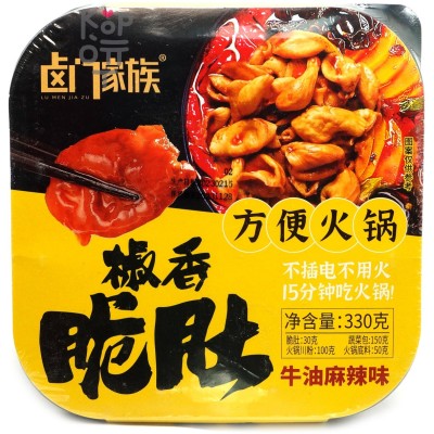 Саморазогревающаяся лапша Yangjiang Food Сычуаньская лапша в горячем горшке с говяжим рубцом, 330гр.