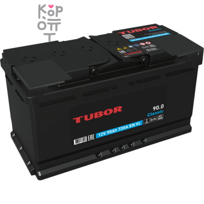 Аккумулятор TUBOR Classic 6СТ-90.0 VL, 90A, L5 ( L )