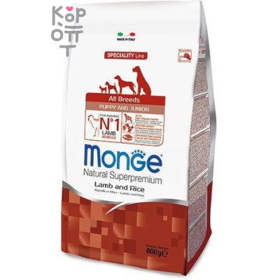 Monge Dog Speciality Puppy&amp;Junior корм для щенков всех пород ягненок с рисом 800г
