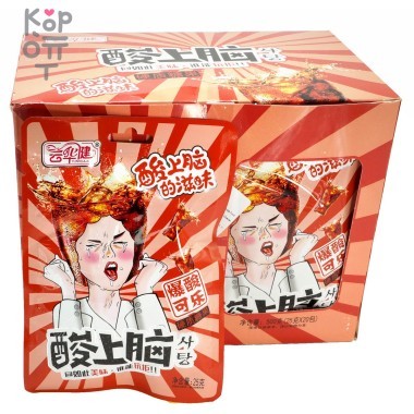 Кислая леденцовая карамель Yunhu Delicious со вкусом АДской Колы &mdash; Корейские товары для всей семьи(КорОпт)