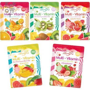 GRACE DAY MULTI-VITAMIN MASK - Тканевая маска для лица с поливитаминами "ТРОПИЧЕСКИЕ ФРУКТЫ", 27мл. &mdash; Корейские товары для всей семьи(КорОпт)