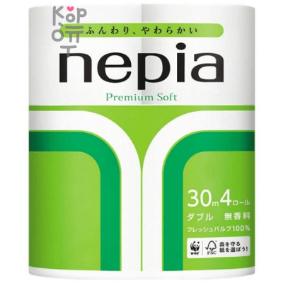 NEPIA Premium Soft - Двухслойная туалетная бумага 30м., 4 рулона.