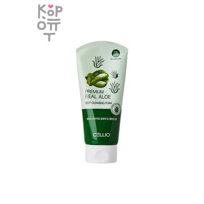 CELLIO PREMIUM ALOE DEEP CLEANSING FOAM — Пенка, для лица очищающая с экстрактом Алоэ, 150 г
