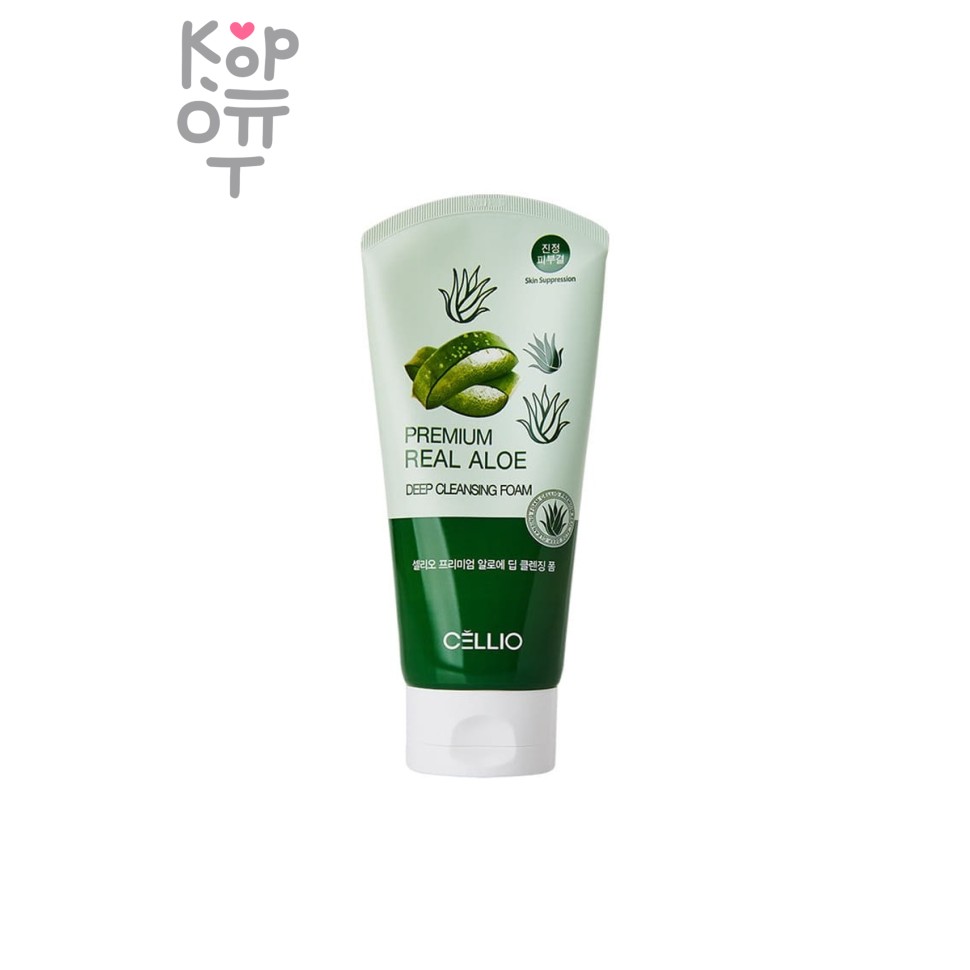 Пенка, для лица очищающая с экстрактом Алоэ/PREMIUM ALOE DEEP CLEANSING FOAM, CELLIO