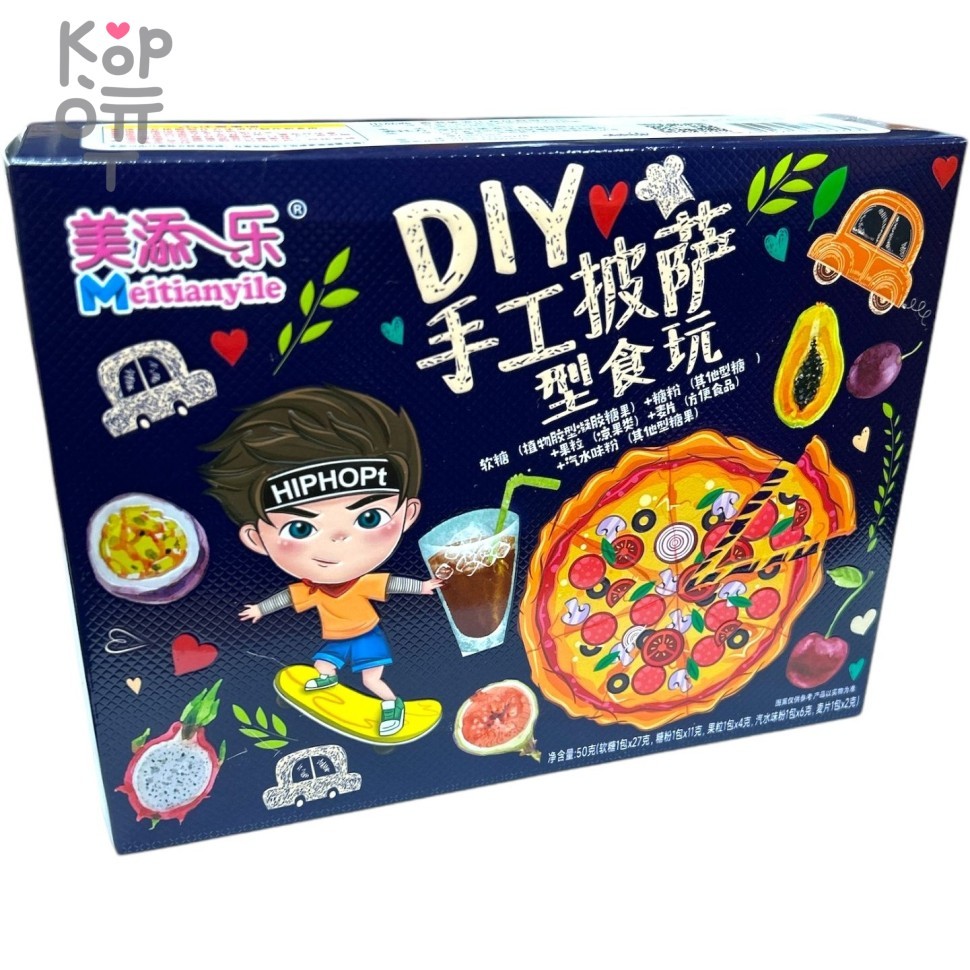 Meitianyile Diy Handmade Pizza - Конфета жевательная Сделай сам Пицца 50гр., купить с доставкой на дом фото 1 — Корейские товары для всей семьи(КорОпт)