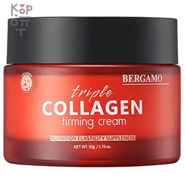 Bergamo Triple Collagen Firming Cream - Укрепляющий крем для лица с тройным Коллагеном, 50гр. — Корейские товары для всей семьи(КорОпт)