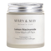 Mary&May Lemon Niacinamide Glow Wash off Pack - Осветляющая глиняная маска для лица с Лимоном и Ниацинамидом, 125 г