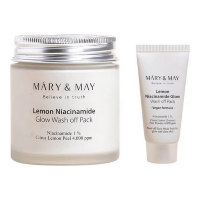 Mary&May Lemon Niacinamide Glow Wash off Pack - Осветляющая глиняная маска для лица с Лимоном и Ниацинамидом, 125 г