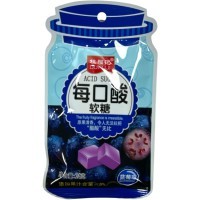 Жевательная конфета Dufuji Acid Sugar - Кубики с кислой начинкой и вкусом Голубики