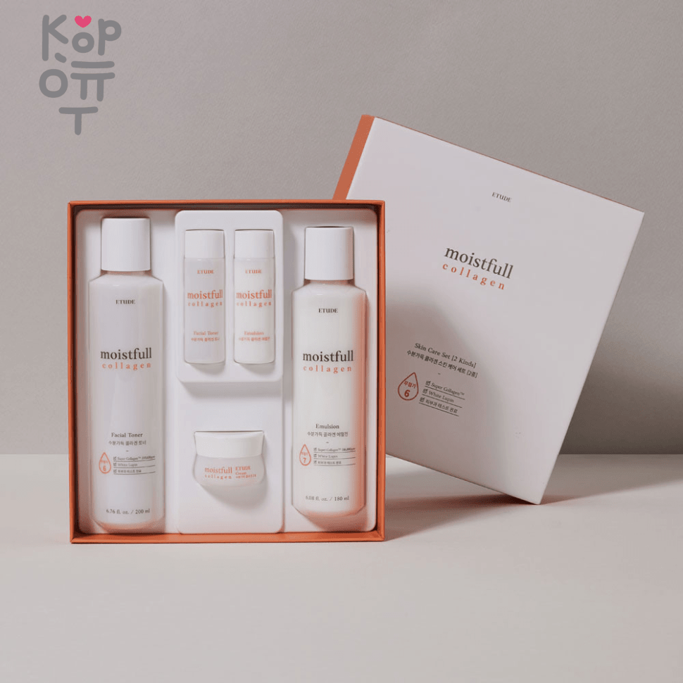 Etude House Moistfull Collagen Skin Care Set - Набор для ухода за кожей с Коллагеном., купить с доставкой на дом фото 1 — Корейские товары для всей семьи(КорОпт)