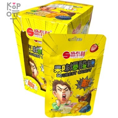 Кислая леденцовая карамель Sheng Super Sour - Самые кислые конфеты со вкусом фруктов &mdash; Корейские товары для всей семьи(КорОпт)