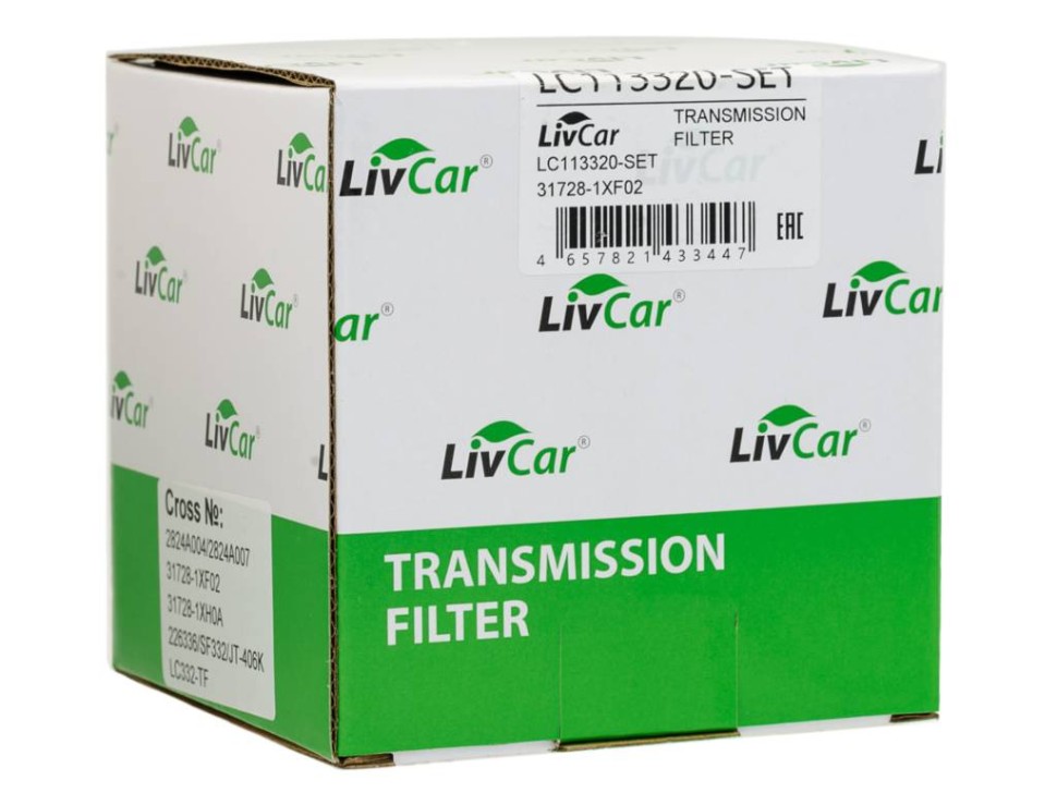 LIVCAR TRANSMISSION FILTER LC113320-SET — Фильтр трансмиссионный автоматической коробки передач LC332-TF в комплекте с прокладкой поддона