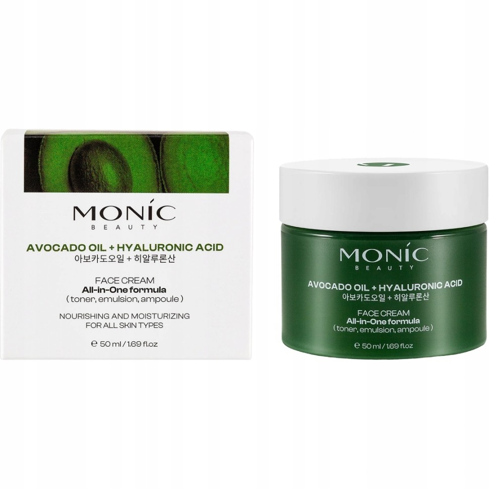 MONIC BEAUTY All In One — крем для лица 50 мл с маслом авокадо и гиалуроновой кислотой