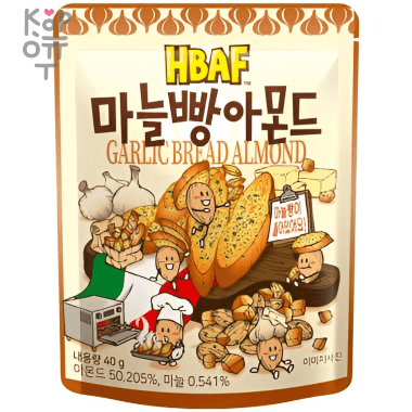 Hbaf Garlic Bread Almond - Миндаль с чесночными сухариками. — Корейские товары для всей семьи(КорОпт)