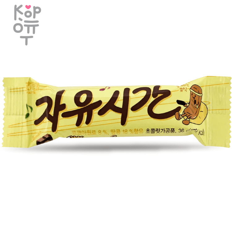 HAITAI Choco Free time Bar - Шоколадный батончик Кранки с нугой и ...