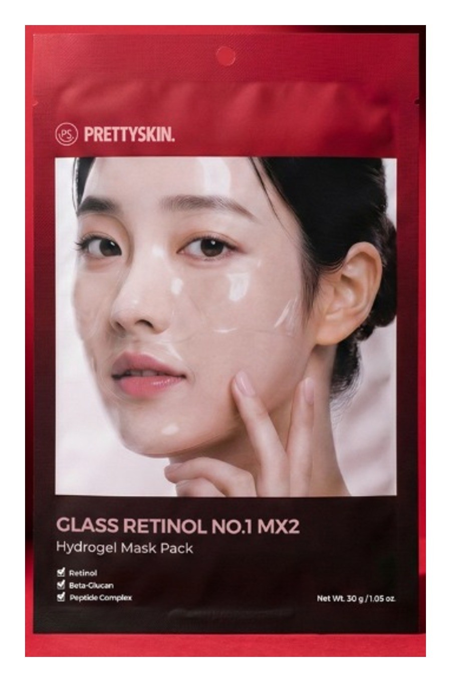 Mask Glass Retinol NO.1 MX2 Hydrogel — Маска для лица гидрогелевая омолаживающая с ретиноло, 30 гр
