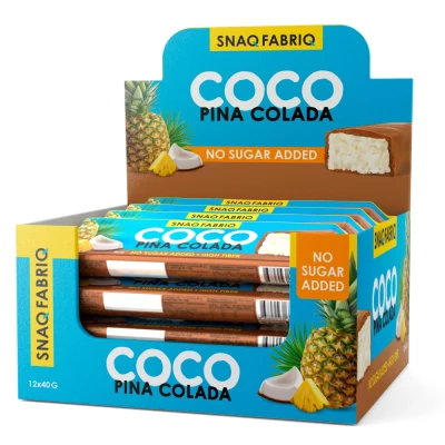 SNAQ FABRIQ — COCO Pina Colada — Глазированный батончик SNAQ FABRIQ с кокосом и ананасом — 480 г, 40 г