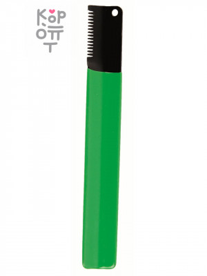STANDART тримминговочный нож для жесткой шерсти зеленый с нескользящей ручкой