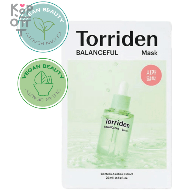 Torriden Balanceful Cica Mask Pack - Тканевая маска с Центеллой для проблемной кожи 25мл. — Корейские товары для всей семьи(КорОпт)