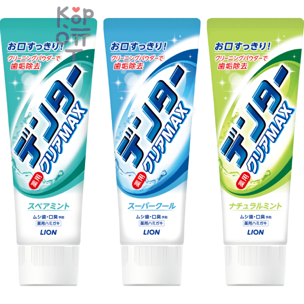 LION Dental Clear Max Natural Mint - Зубная паста с микрогранулами для защиты от кариеса, 140гр.