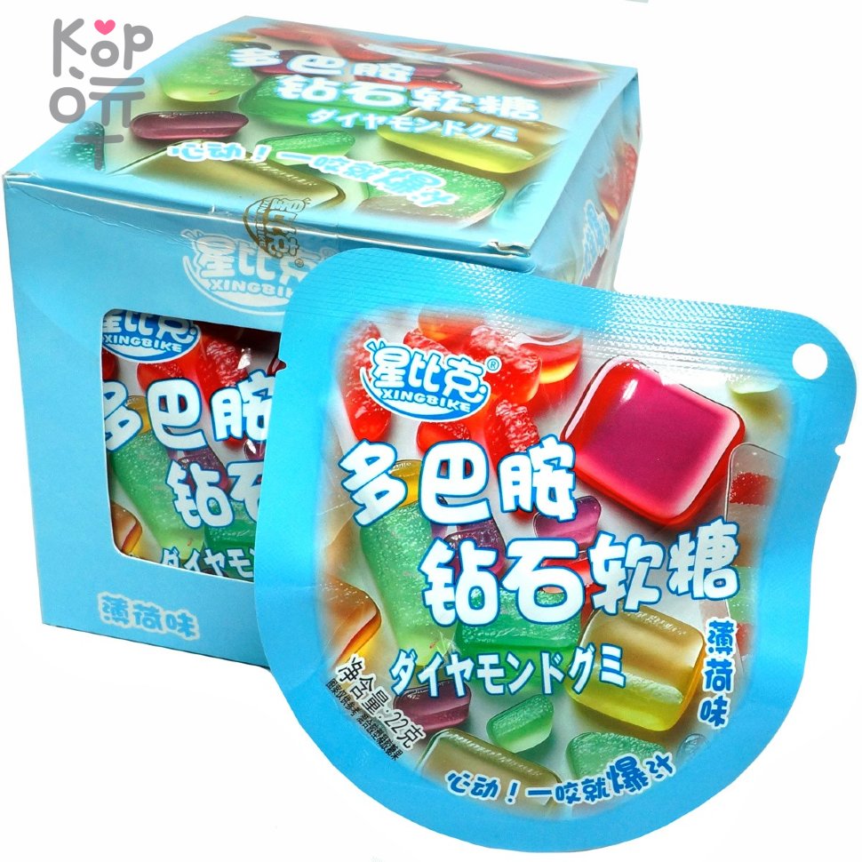 Мягкая конфета XingBike Candy - Изумрудный мармелад со вкусом Винограда, купить с доставкой на дом фото 1 &mdash; Корейские товары для всей семьи(КорОпт)