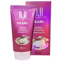 Ekel BB Pearl Whitening Anti-Wrinkle Sun Protection Антивозрастной BB крем для лица с жемчужным порошком SPF 50+/PA+++ 50мл.