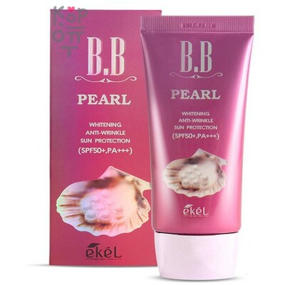 Ekel BB Pearl Whitening Anti-Wrinkle Sun Protection Антивозрастной BB крем для лица с жемчужным порошком SPF 50+/PA+++ 50мл.